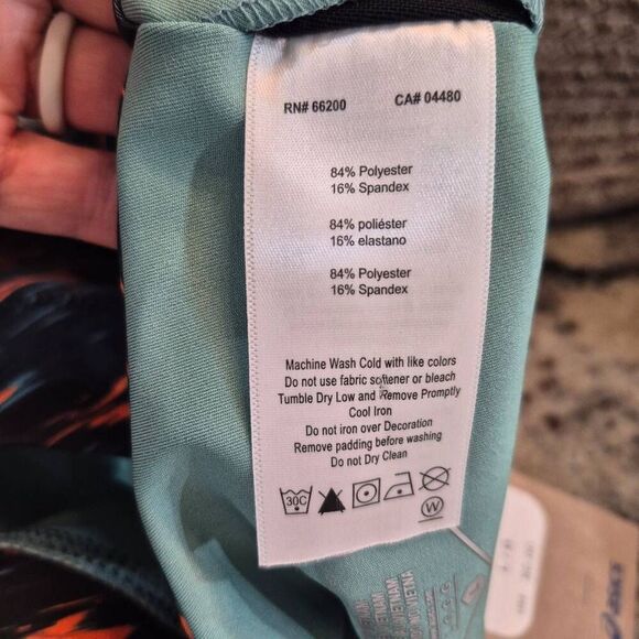 Asics Women's Black, Orange & Turquoise Poly/Spandex Athletic Sports Bra NEW NWT - Picture 9 of 12